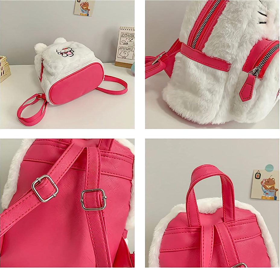 Cute Mini Backpack For School, Rabbit Ears Animal Plush Backpack, Girls  Backpack, Small Backpack, Kawaii Bookbag (c Pink)