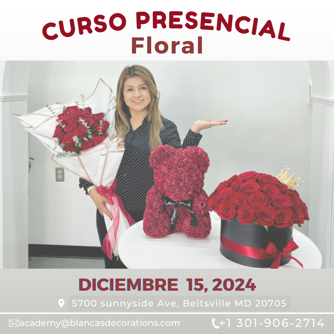 CURSO PRESENCIAL FLORAL DICIEMBRE 15 2024