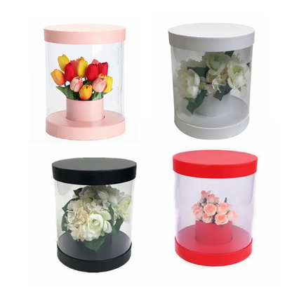 Clear Round Packing Floral Box