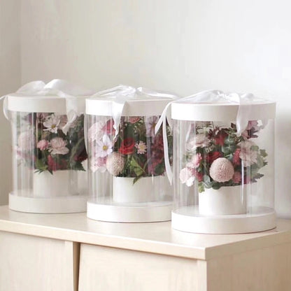 Clear Round Packing Floral Box