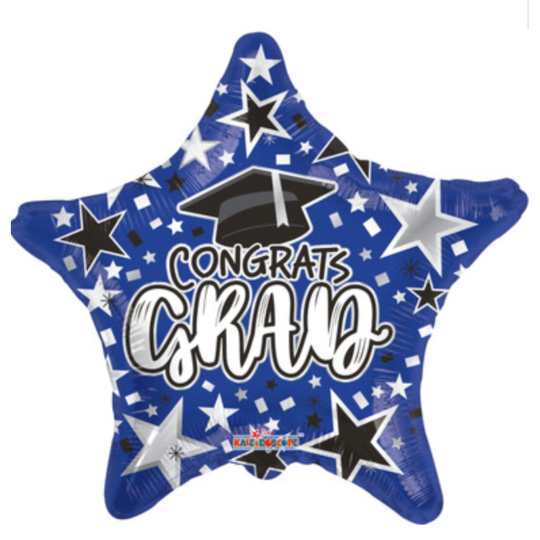 18" Graduation Blue Star Foil