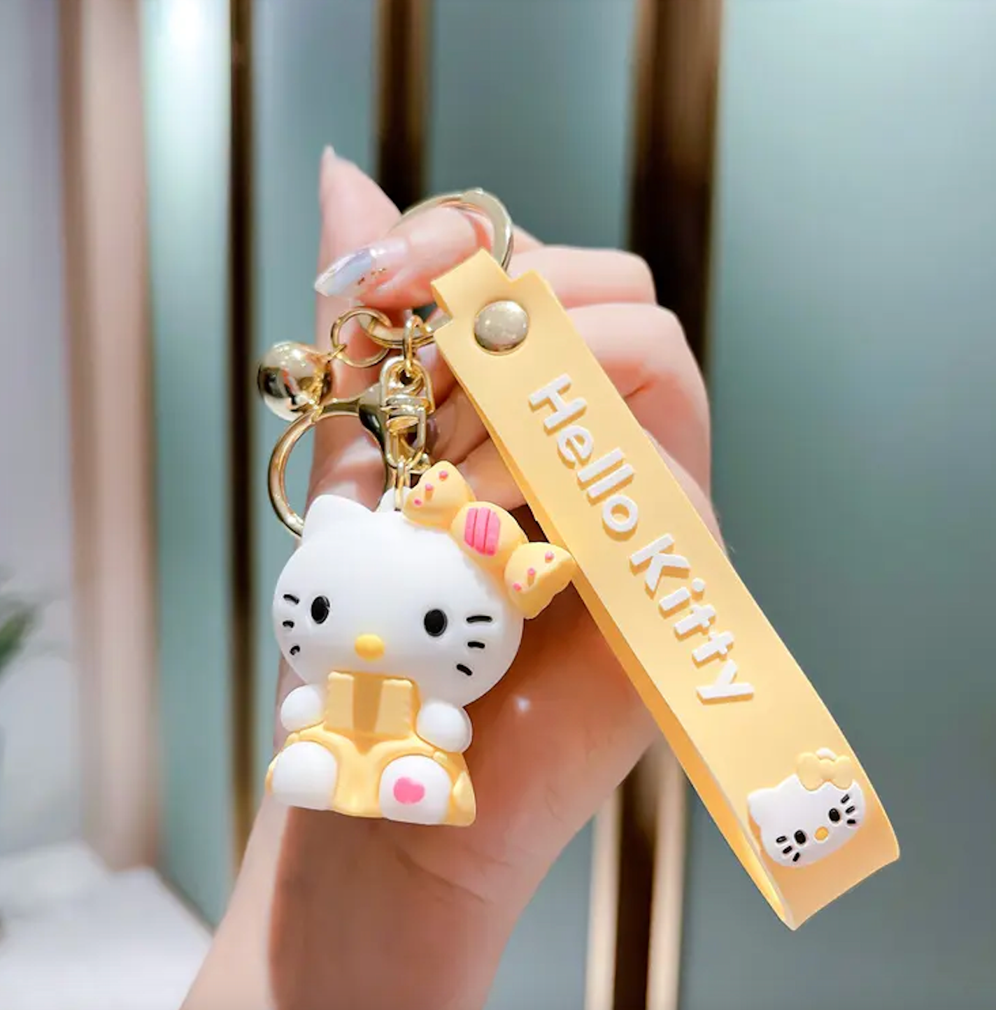 Yellow  Hello kitty keychain
