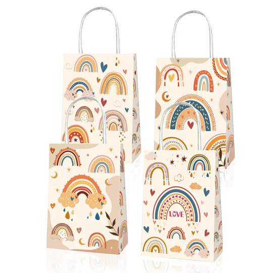 Boho Design Party Bags with handles 12CT