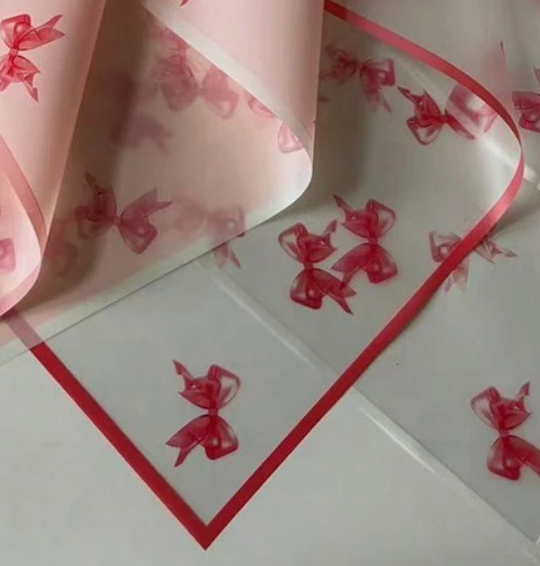 Bow Design Wrapping clear Paper