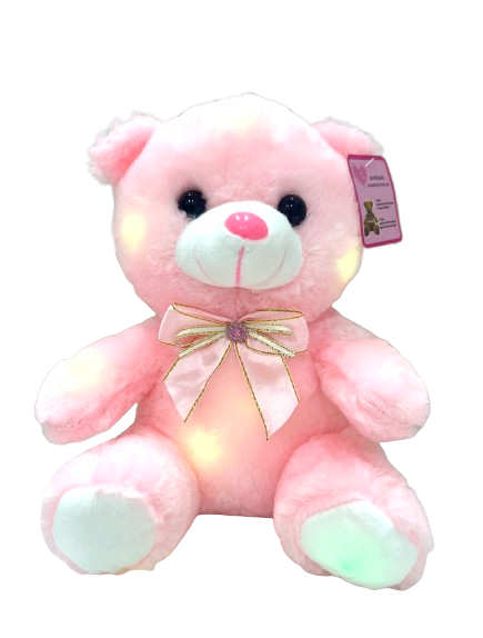 Small Pink Teddy with Lights