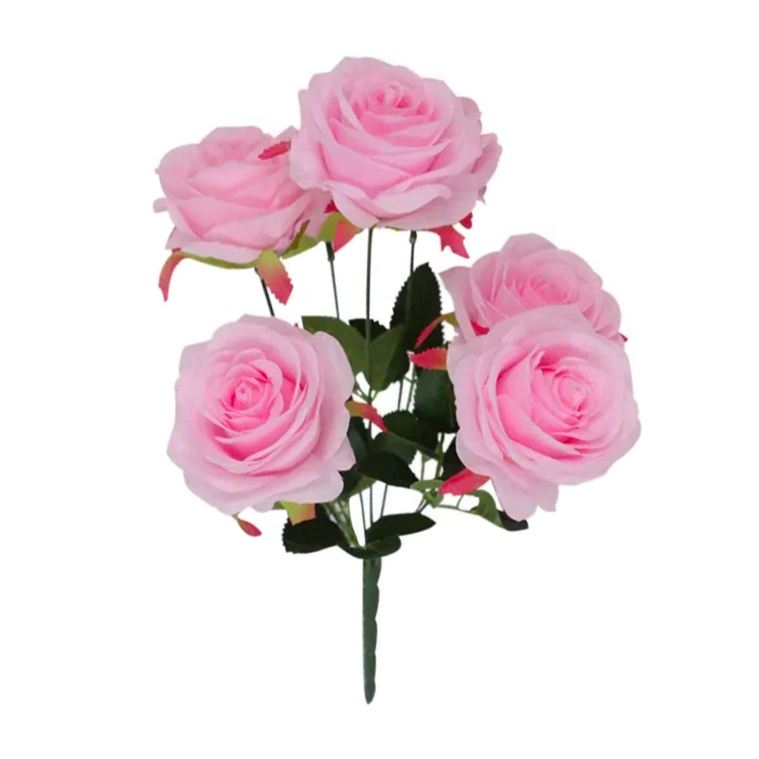 Light Pink Artificial Rose 7-head