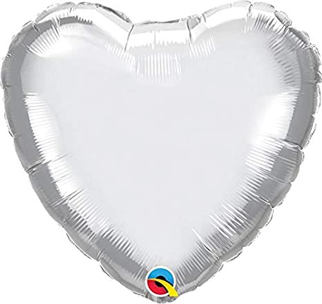 9" Q Silver Heart Foil (1 COUNT )