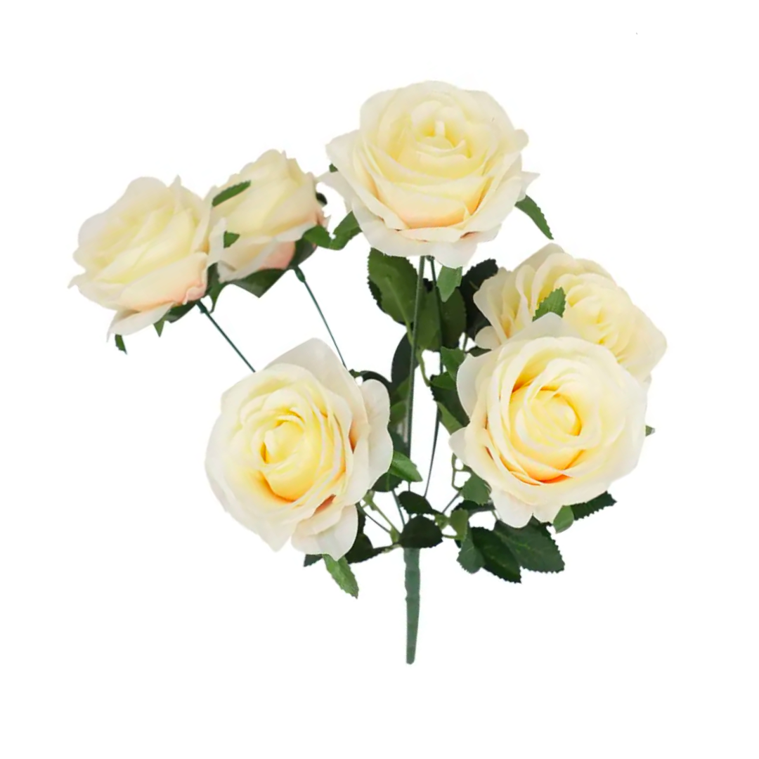 Champagne  Artificial Rose 7-head