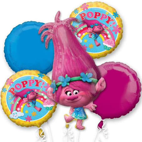 Ramo de Globos de Amapola Trolls