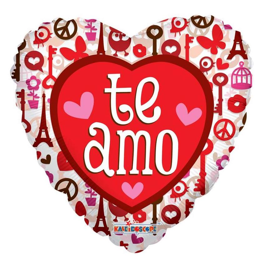 18" Te Amo Clear view Foil Balloon