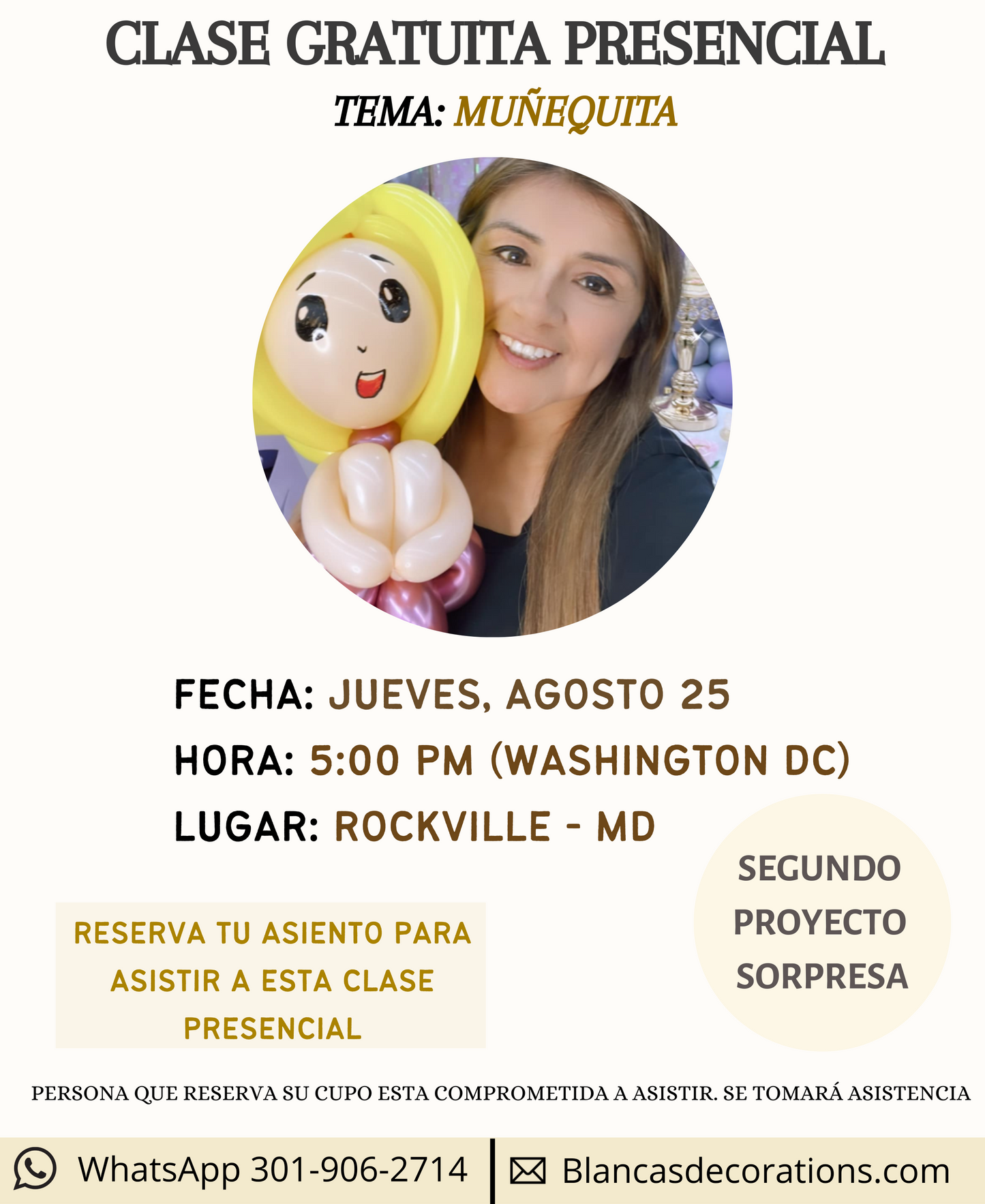 CLASE PRESENCIAL GRATUITA JUEVES 25 DE AGOSTO