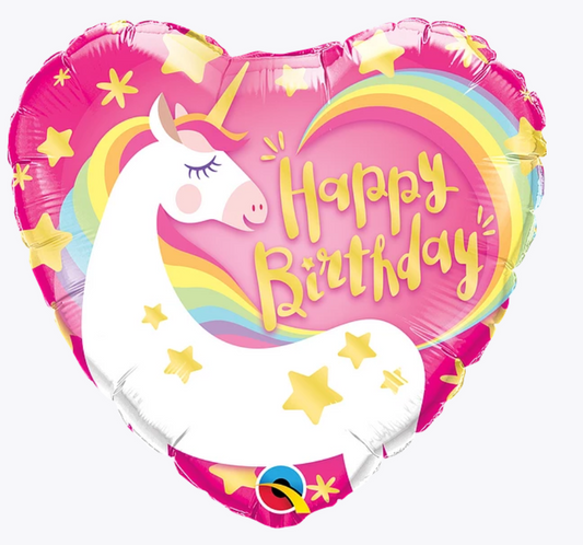 18" feliz cumpleaños unicornio