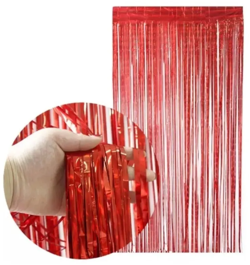 Cortina de Foil Rojo (1 pieza)