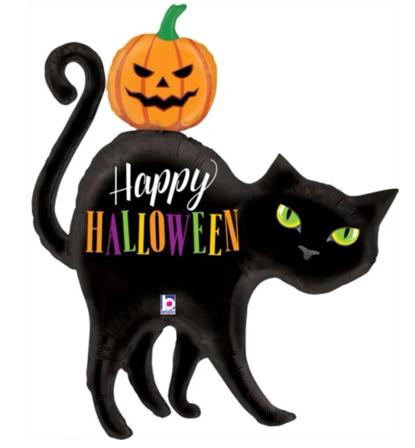 Gato negro de Halloween de 44"