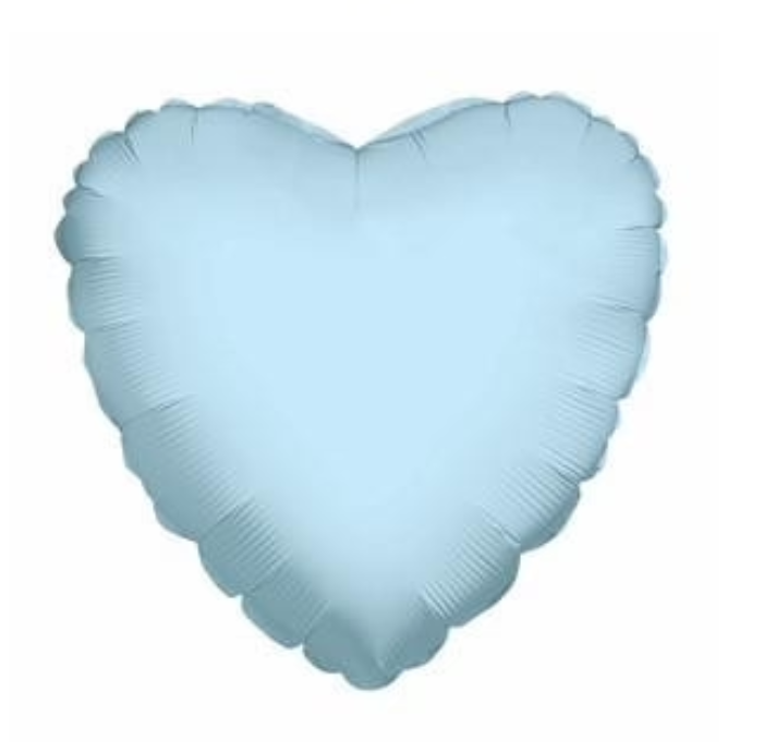 Lámina de corazón azul bebé de 4" (1 CUENTA)