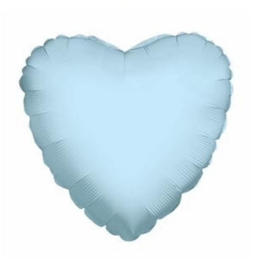 Lámina de corazón azul bebé de 4" (1 CUENTA)