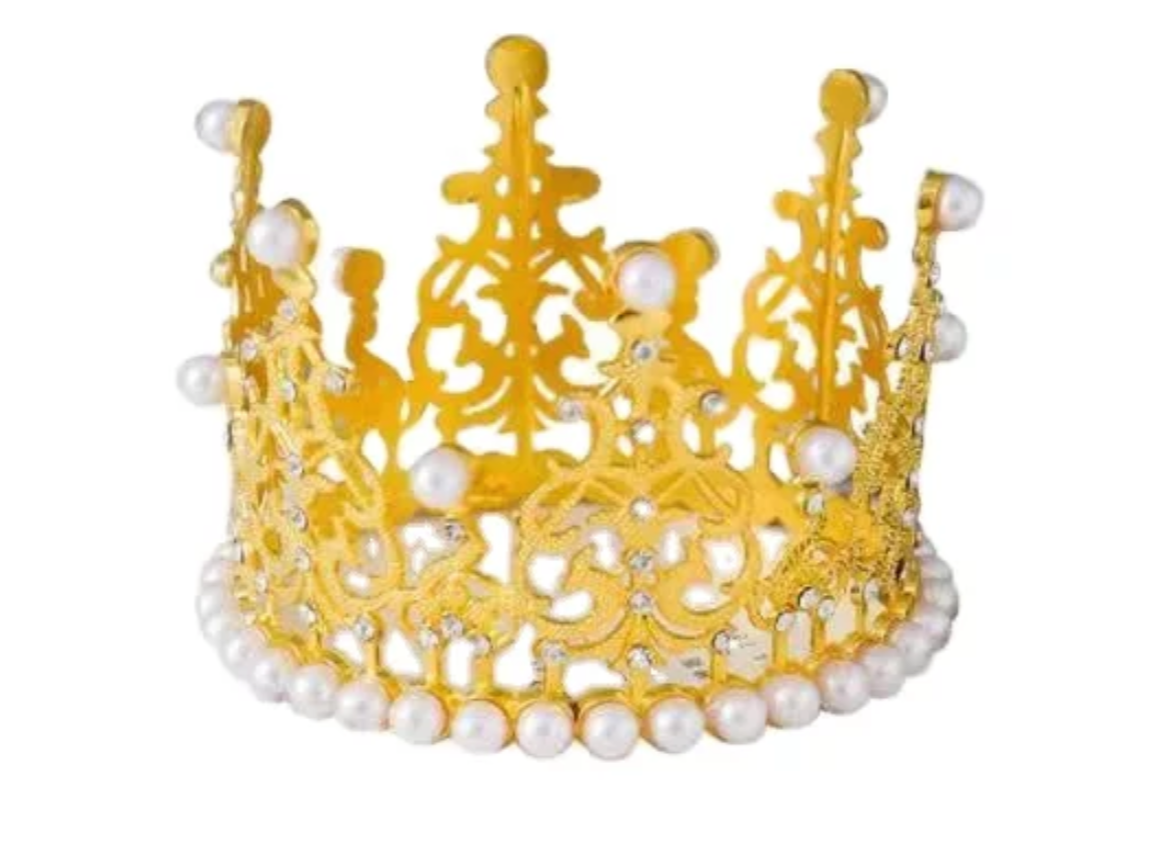 Corona de Novia Europea - estilo redonda pequeña Dorado