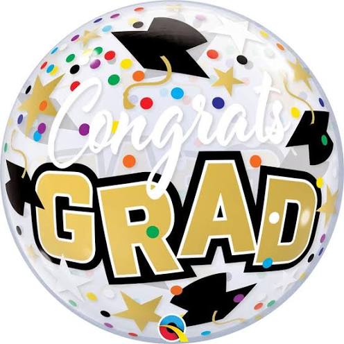 22" Congrats Grad Stars Bubble Qualatex (1 u.)