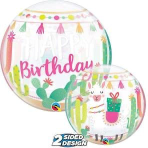 22” Happy Birthday Llama Bubbles Qualatex (1 CT)